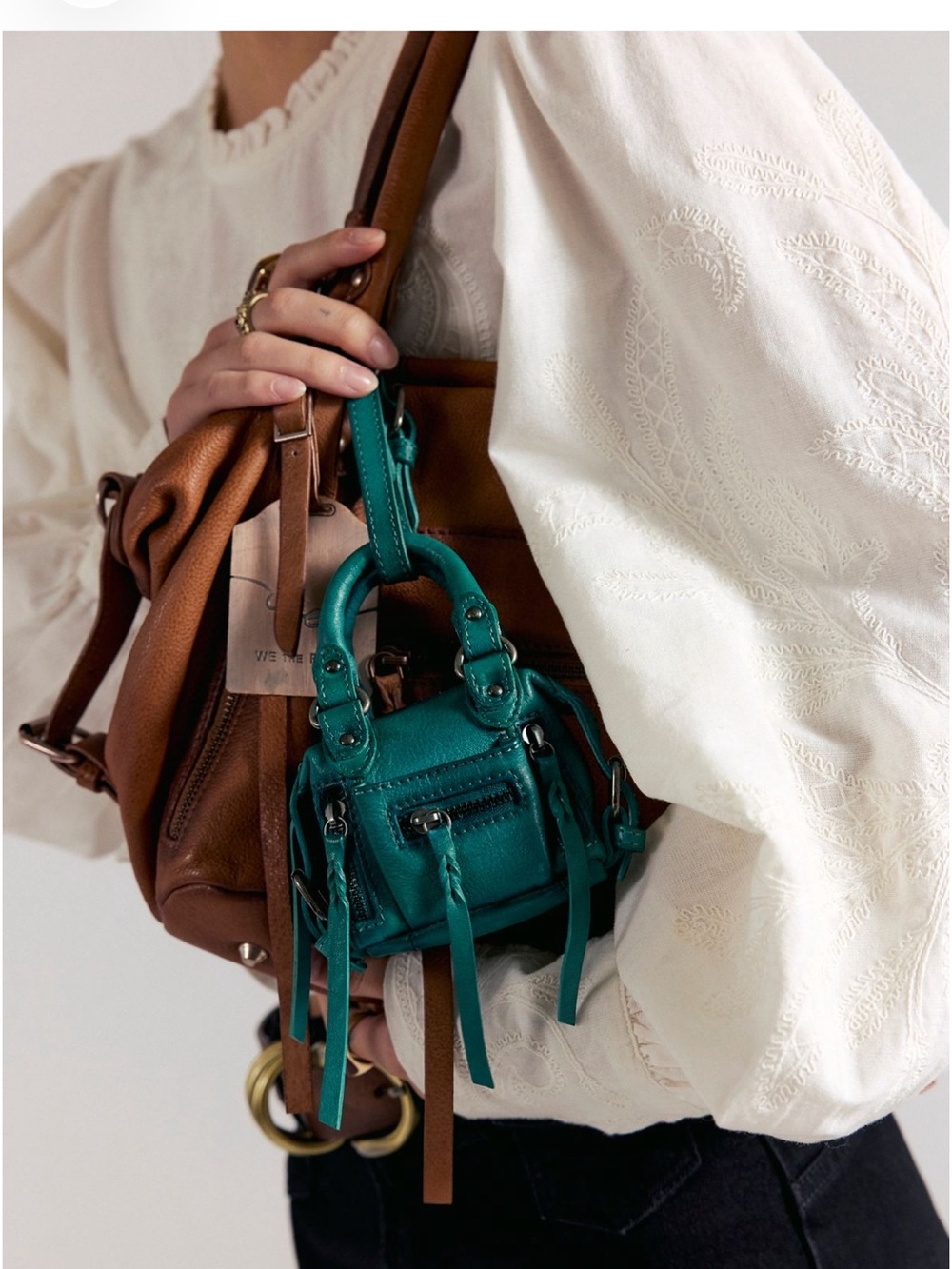 FREE PEOPLE micro Emerson bag charm in greenery